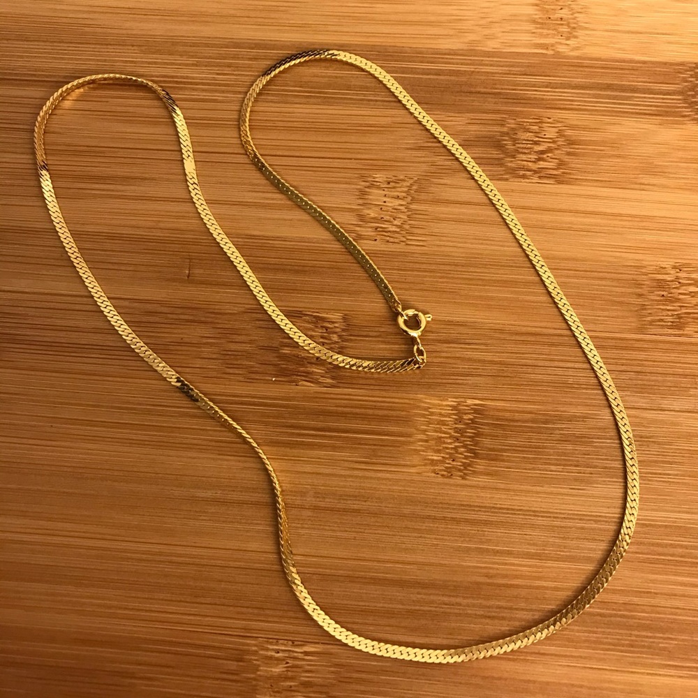 24” Gold Plated Snake Chain Necklace - Picture 3 of 4